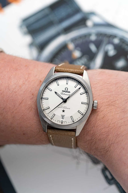 Omega-Style Deployant Strap - Taupe Epsom