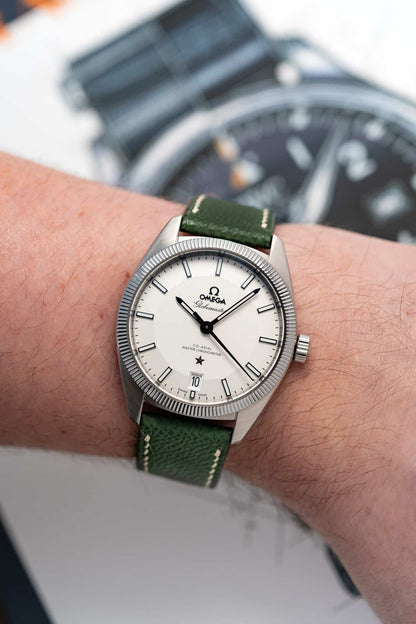 Omega-Style Deployant Strap - Forest Green