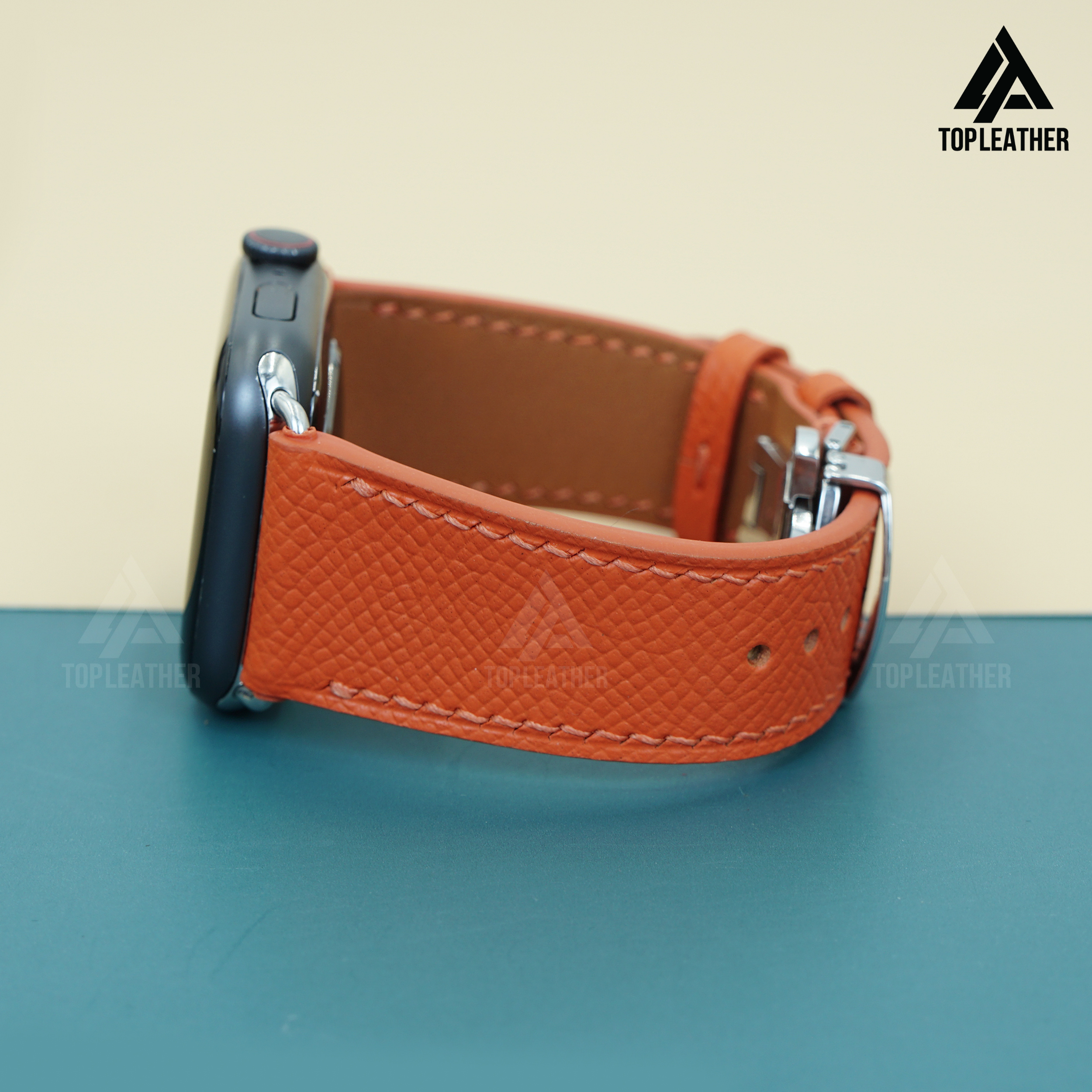 Watch Strap Epsom Leather for Apple Watch, Samsung Galaxy Watch, Mechanical Watch - Orange EP2203