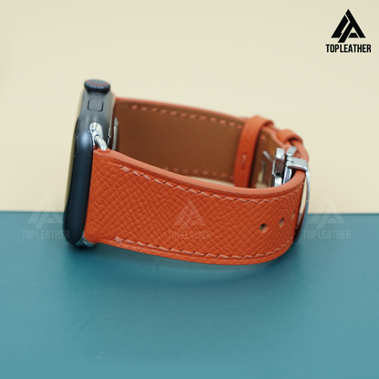 Watch Strap Epsom Leather for Apple Watch, Samsung Watch, Mechanical Watch - Orange EP2203