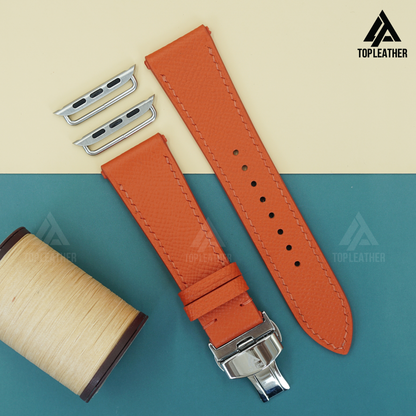 Watch Strap Epsom Leather for Apple Watch, Samsung Watch, Mechanical Watch - Orange EP2203