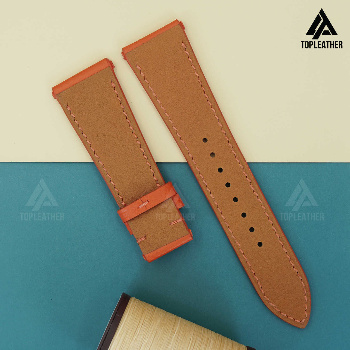 Watch Strap Epsom Leather for Apple Watch, Samsung Watch, Mechanical Watch - Orange EP2203