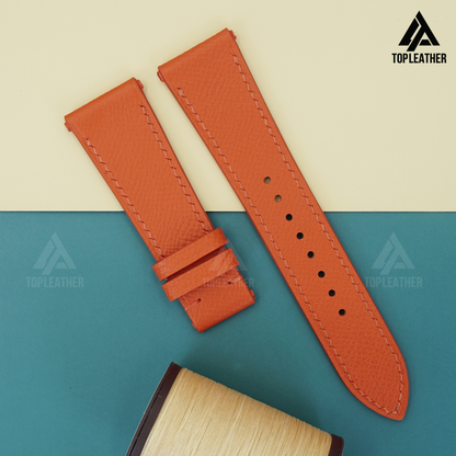 Watch Strap Epsom Leather for Apple Watch, Samsung Watch, Mechanical Watch - Orange EP2203