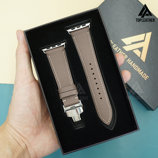 Watch Strap Epsom Leather for Apple Watch, Samsung Watch, Mechanical Watch - Grey EP2208