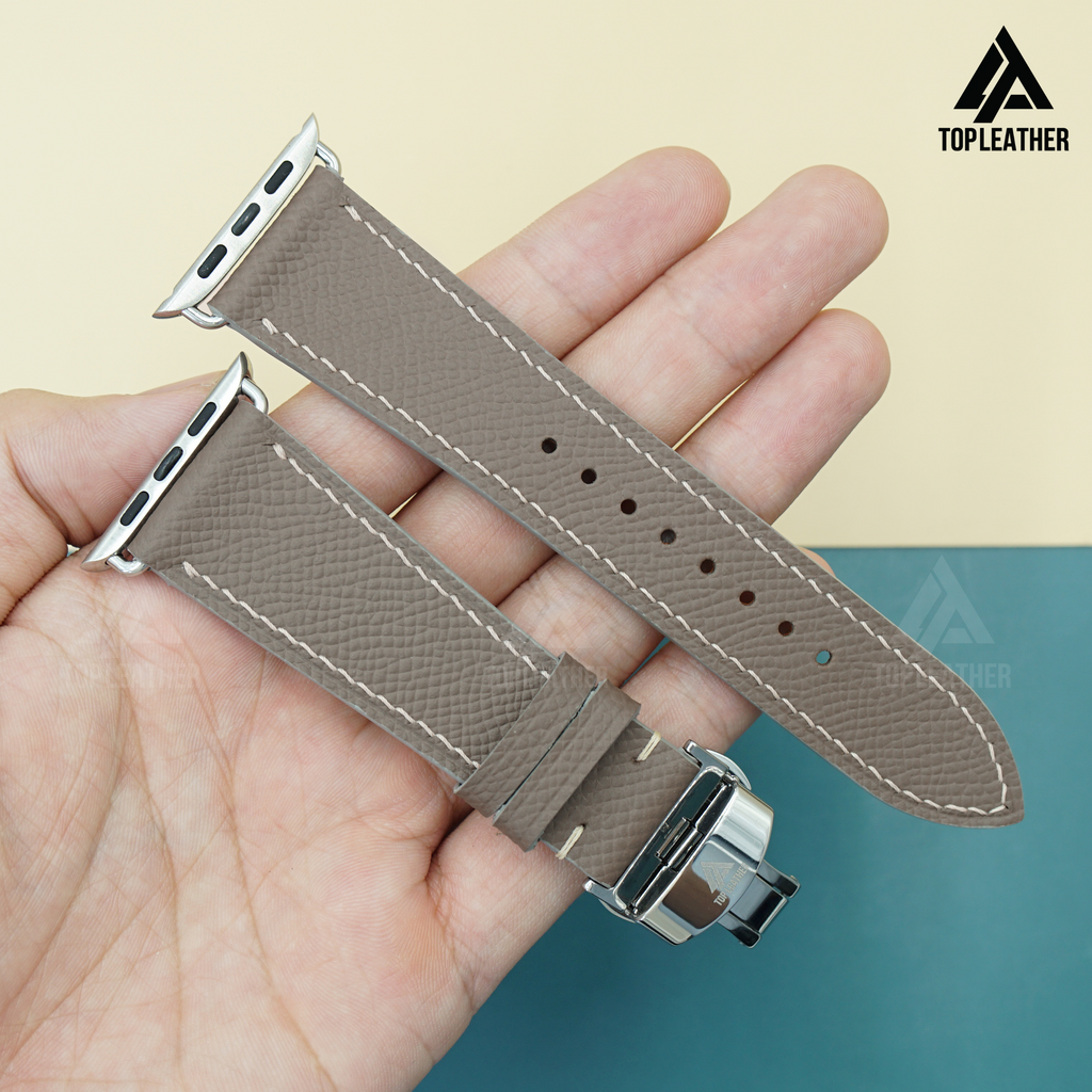 Watch Strap Epsom Leather for Apple Watch, Samsung Galaxy Watch, Mechanical Watch - Grey EP2208