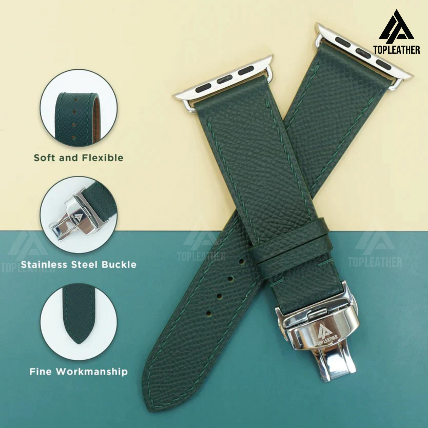 Watch Strap Epsom Leather Watch Bands & Mechanical Watch - Moss Green EP2212