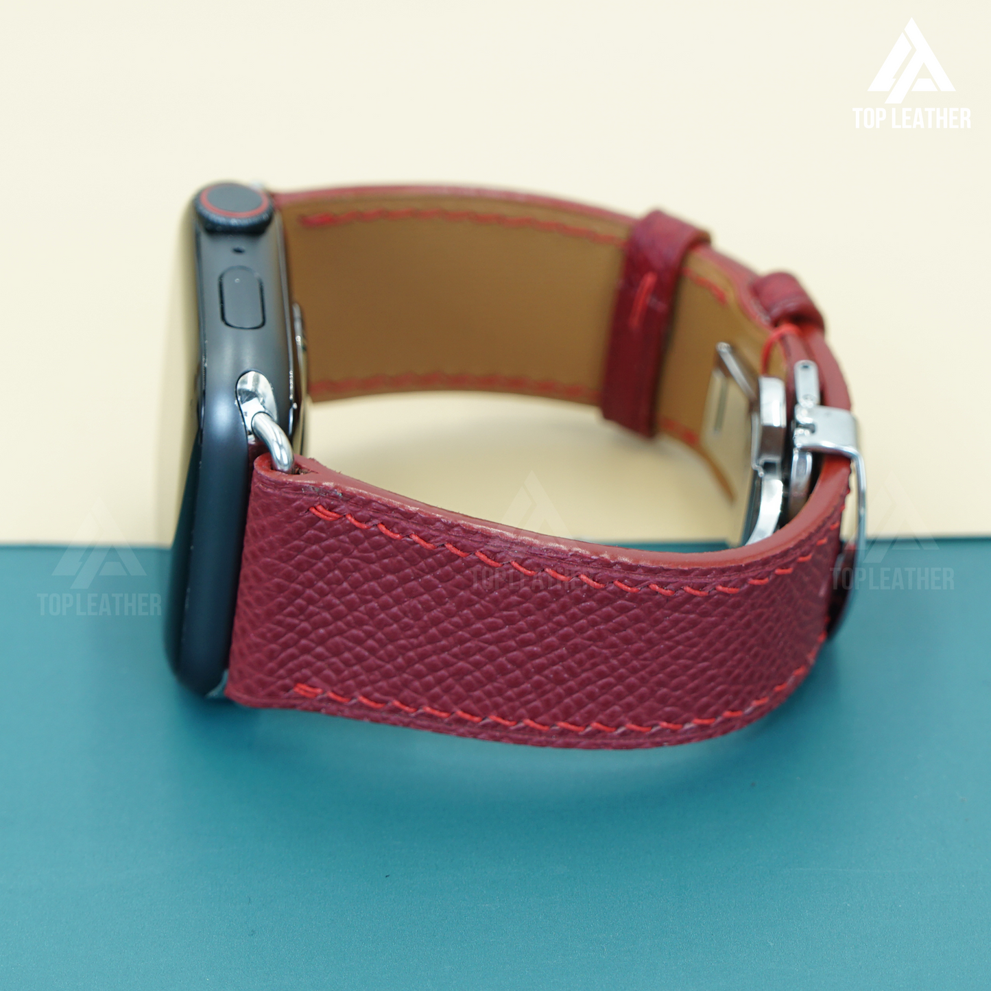 Watch Strap Epsom Leather Watch Strap - Wine Red EP2210