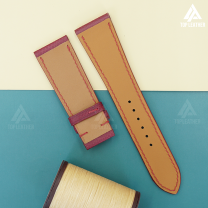 Watch Strap Epsom Leather Watch Strap - Wine Red EP2210