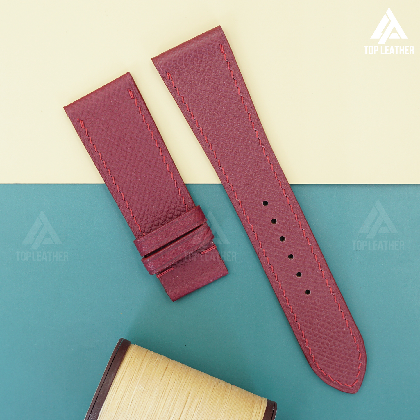 Watch Strap Epsom Leather Watch Strap - Wine Red EP2210