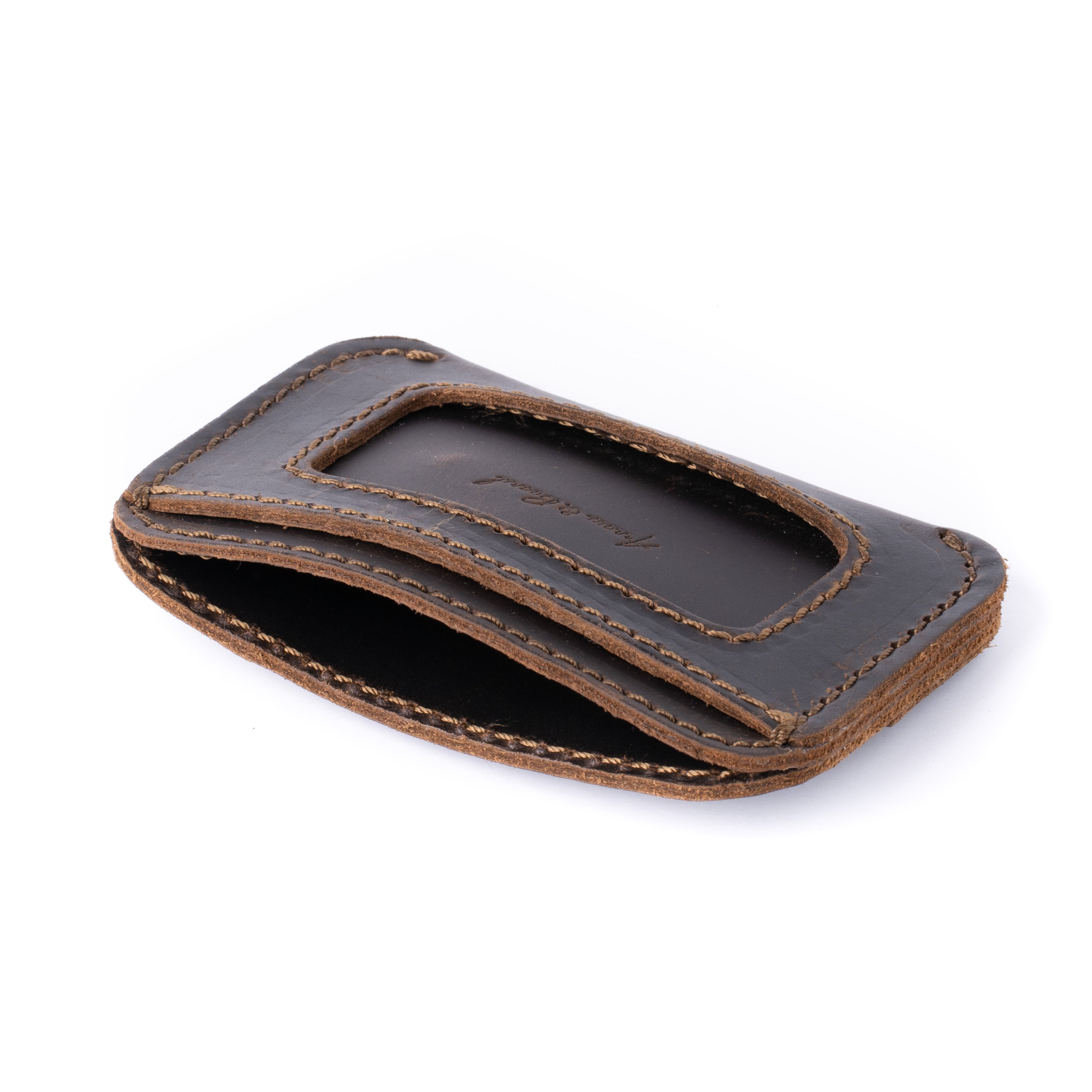 Leather Simple ID Wallet - Espresso