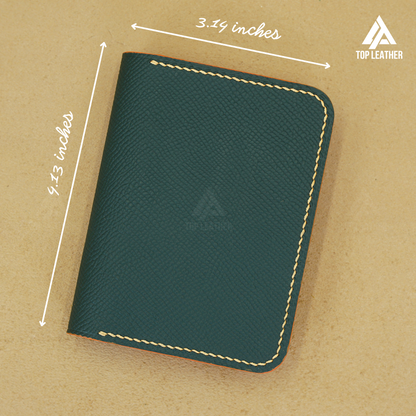 Epsom Leather Mini Card Wallet - Moss Green