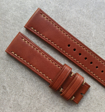 French Calfskin Watch Strap - Mahogany