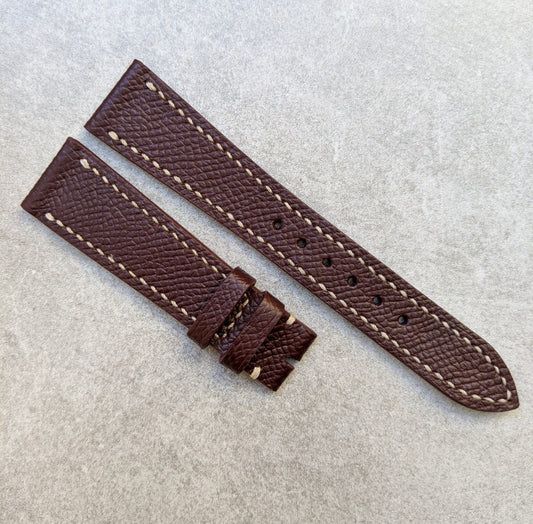 Epsom Calfskin Watch Strap - Red Brown