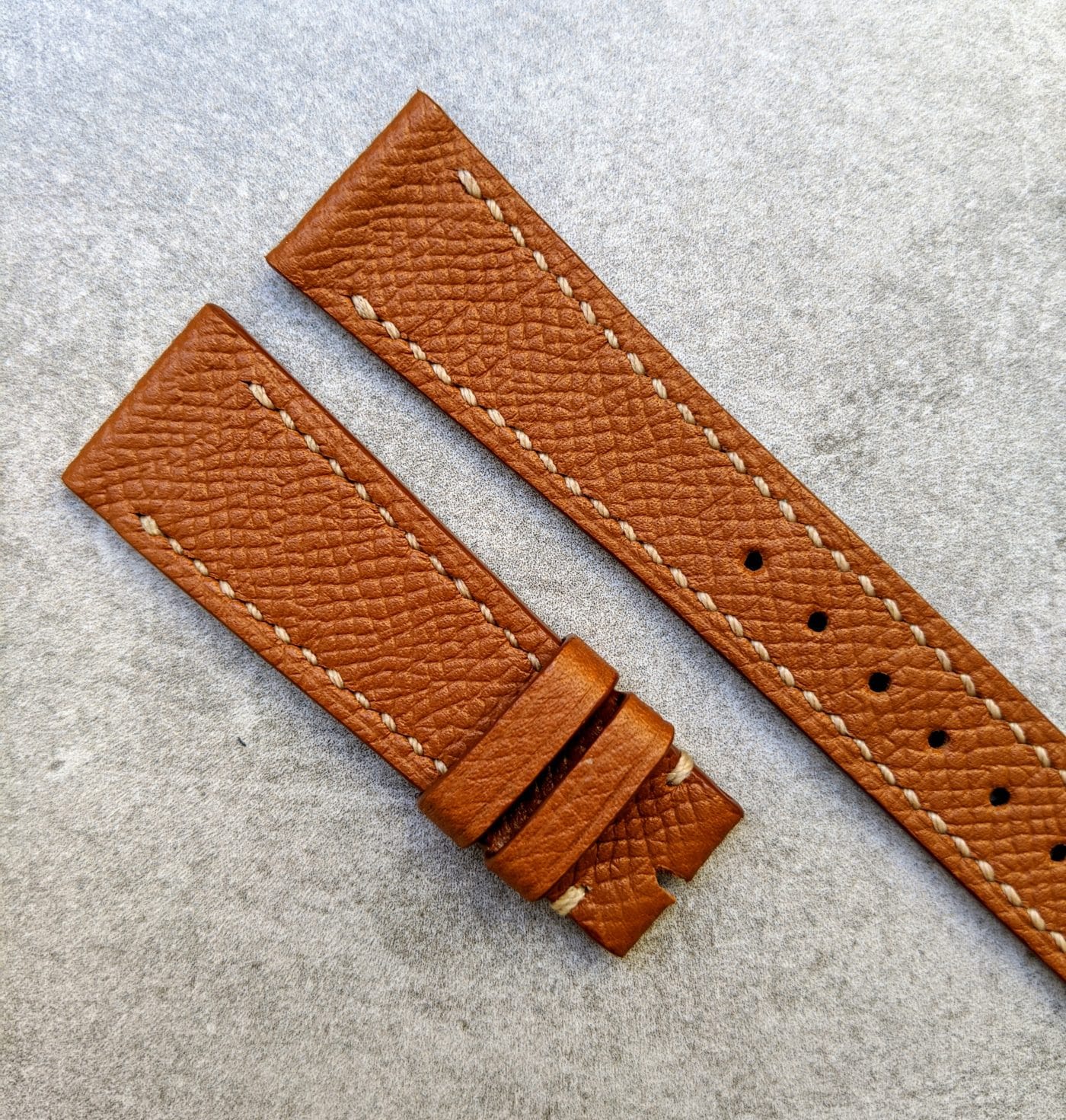 Epsom Calfskin Watch Strap - Tan