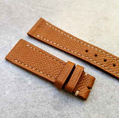 Epsom Calfskin Watch Strap - Tan