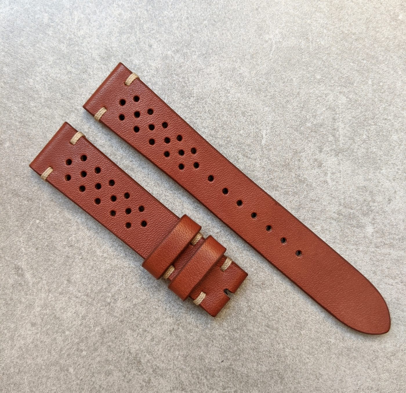 French Calfskin Rally Strap - Mahogany