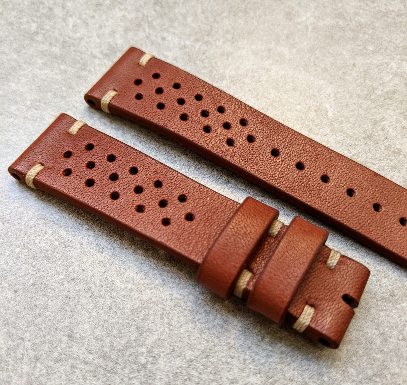 French Calfskin Rally Strap - Mahogany