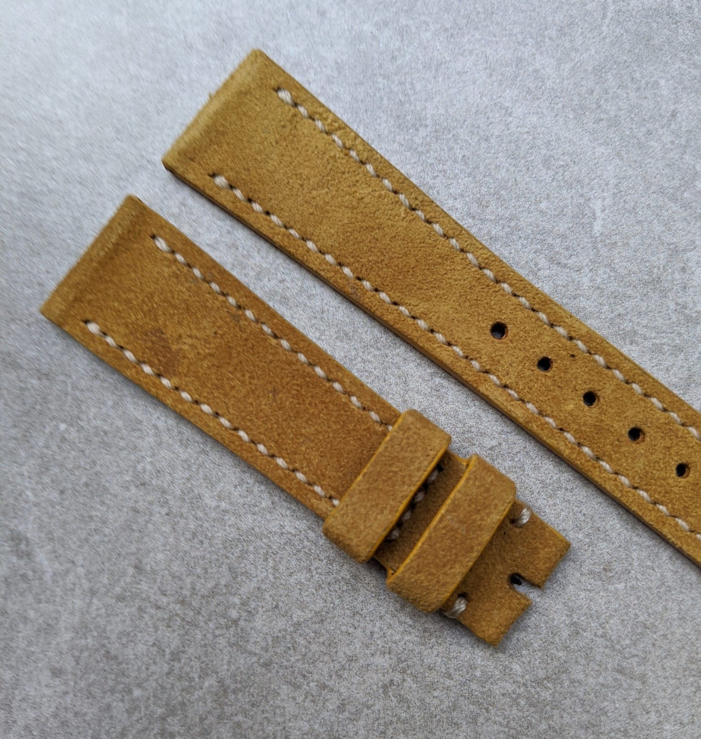 Stitched Suede Strap - Mustard