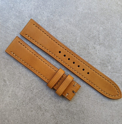 French Calfskin Leather Watch Strap - Honey Tan