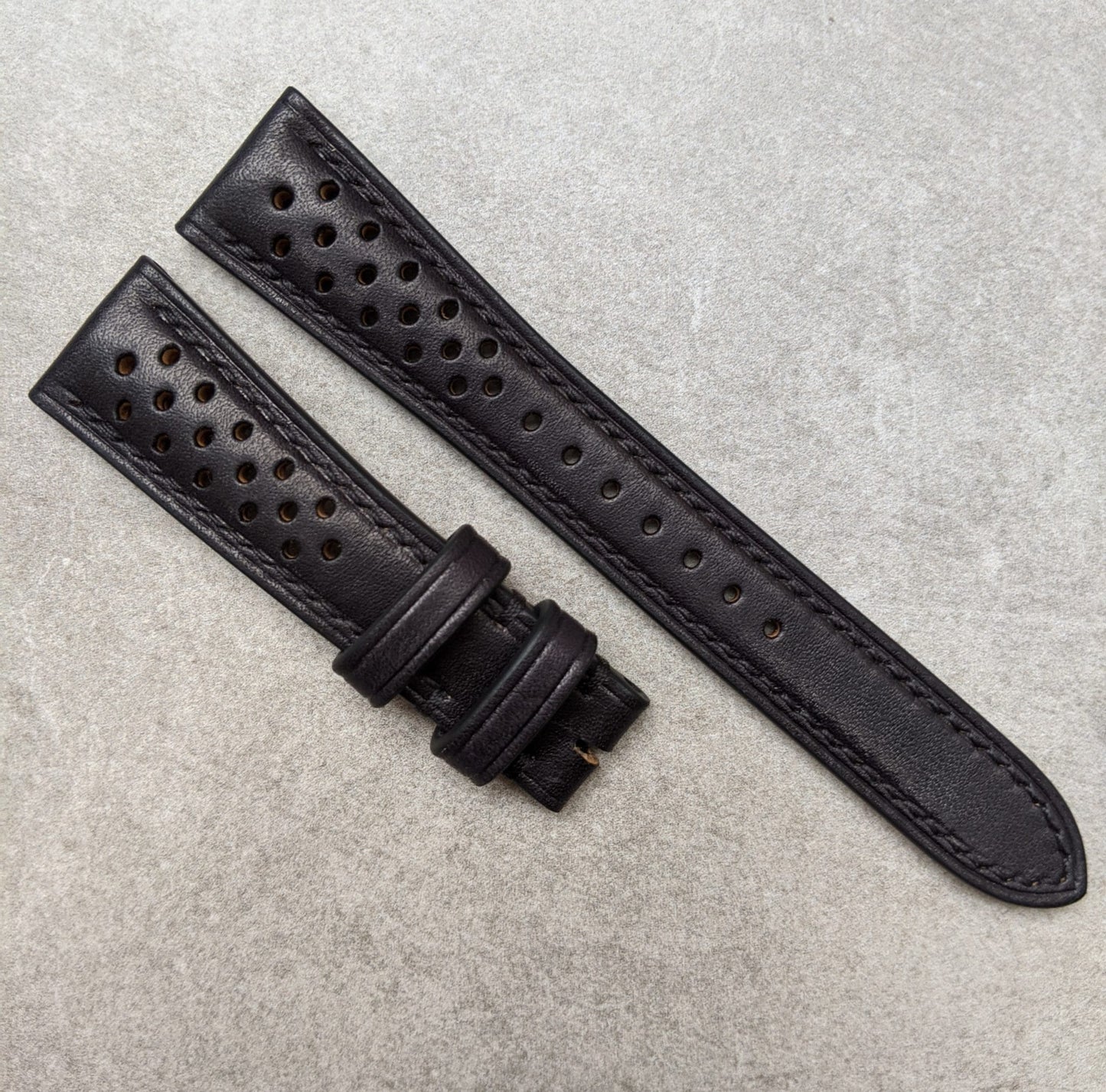 French Calfskin Rally Watch Strap - Black