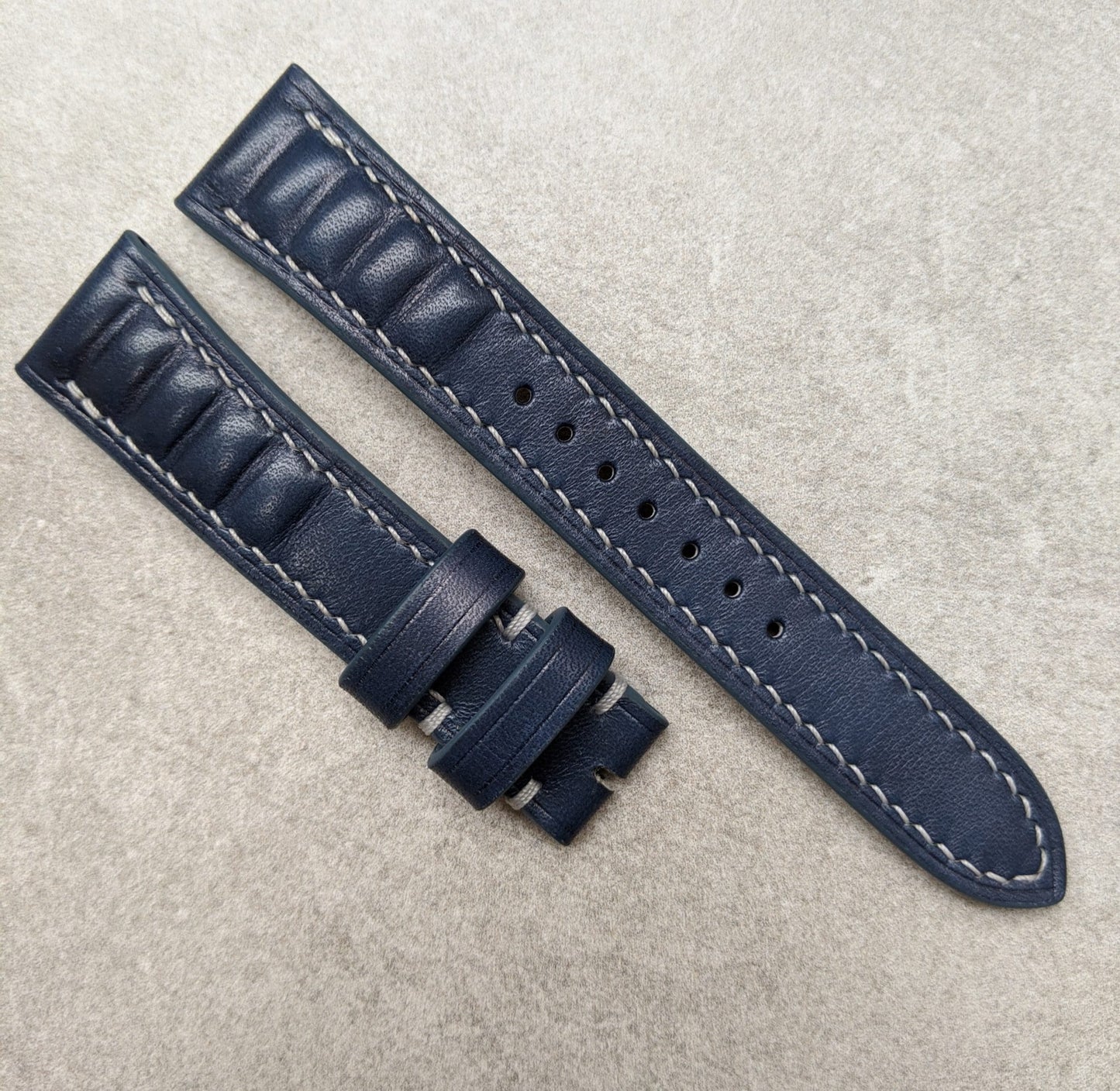 French Calfskin Strap Vintage Sport - Navy Blue