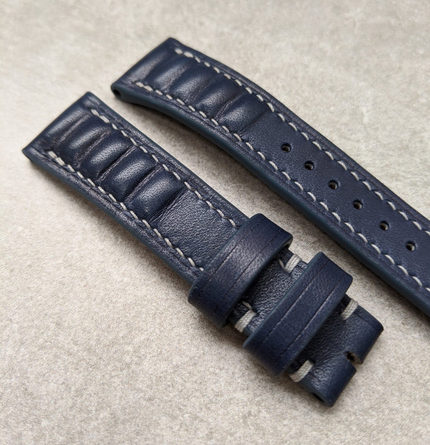 French Calfskin Strap Vintage Sport - Navy Blue