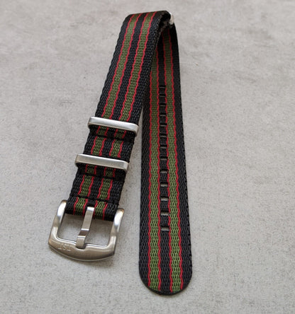 Premium Fabric Watch Strap - Bond Green/Red