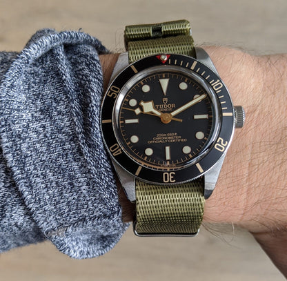 Premium Fabric Watch Strap - Olive Green