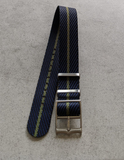 Woven Nylon Single Pass Strap - Navy, Black & Green