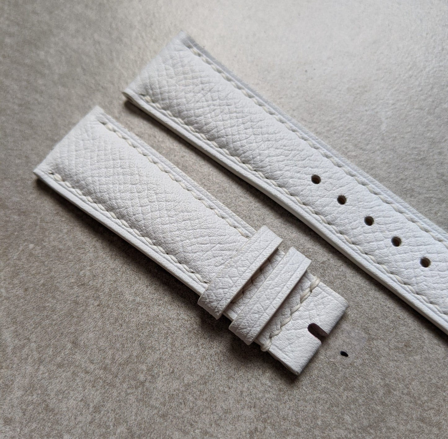 Epsom Calfskin Watch Strap - White