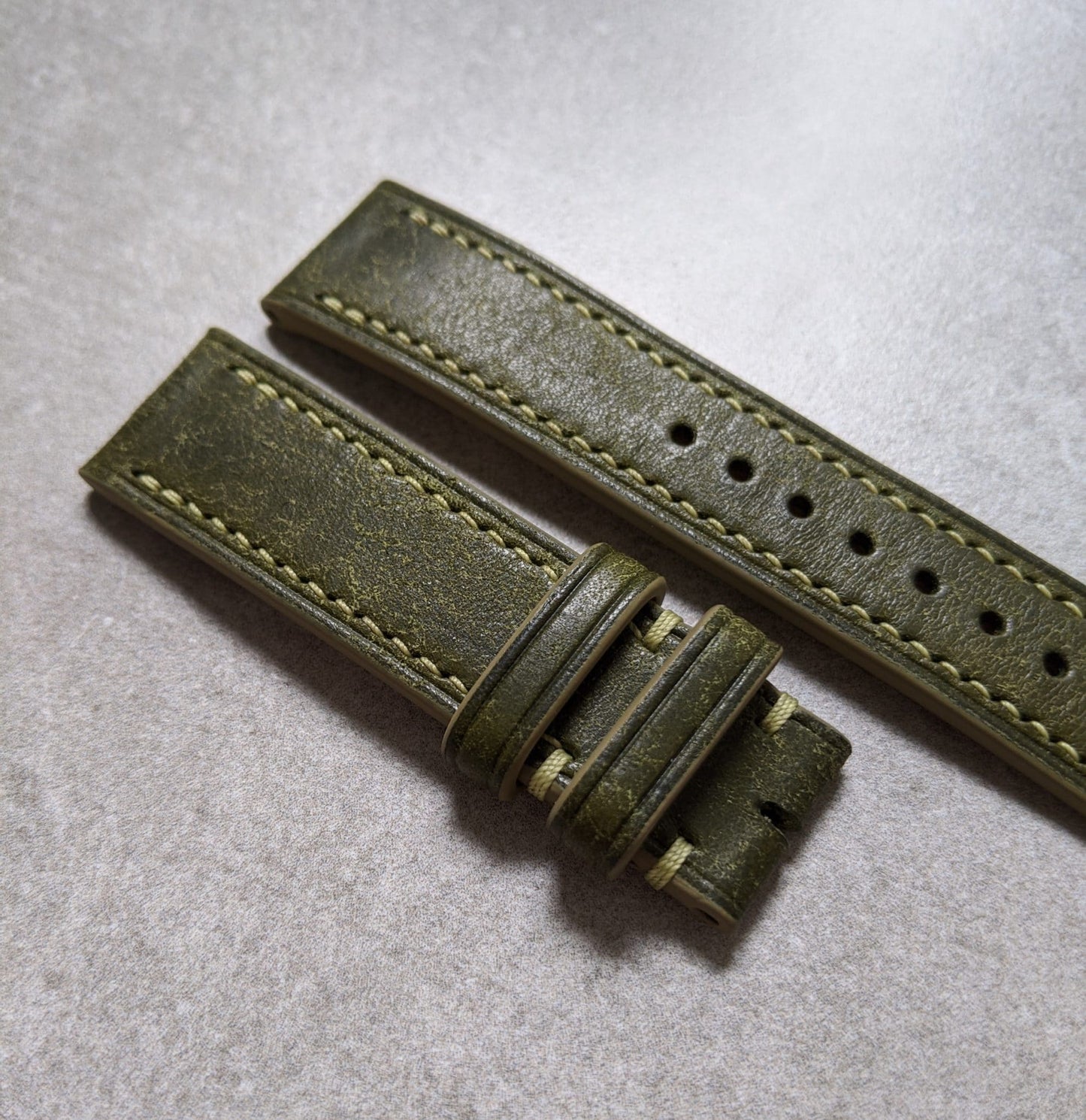 Pueblo Calfskin Watch Strap - Olive