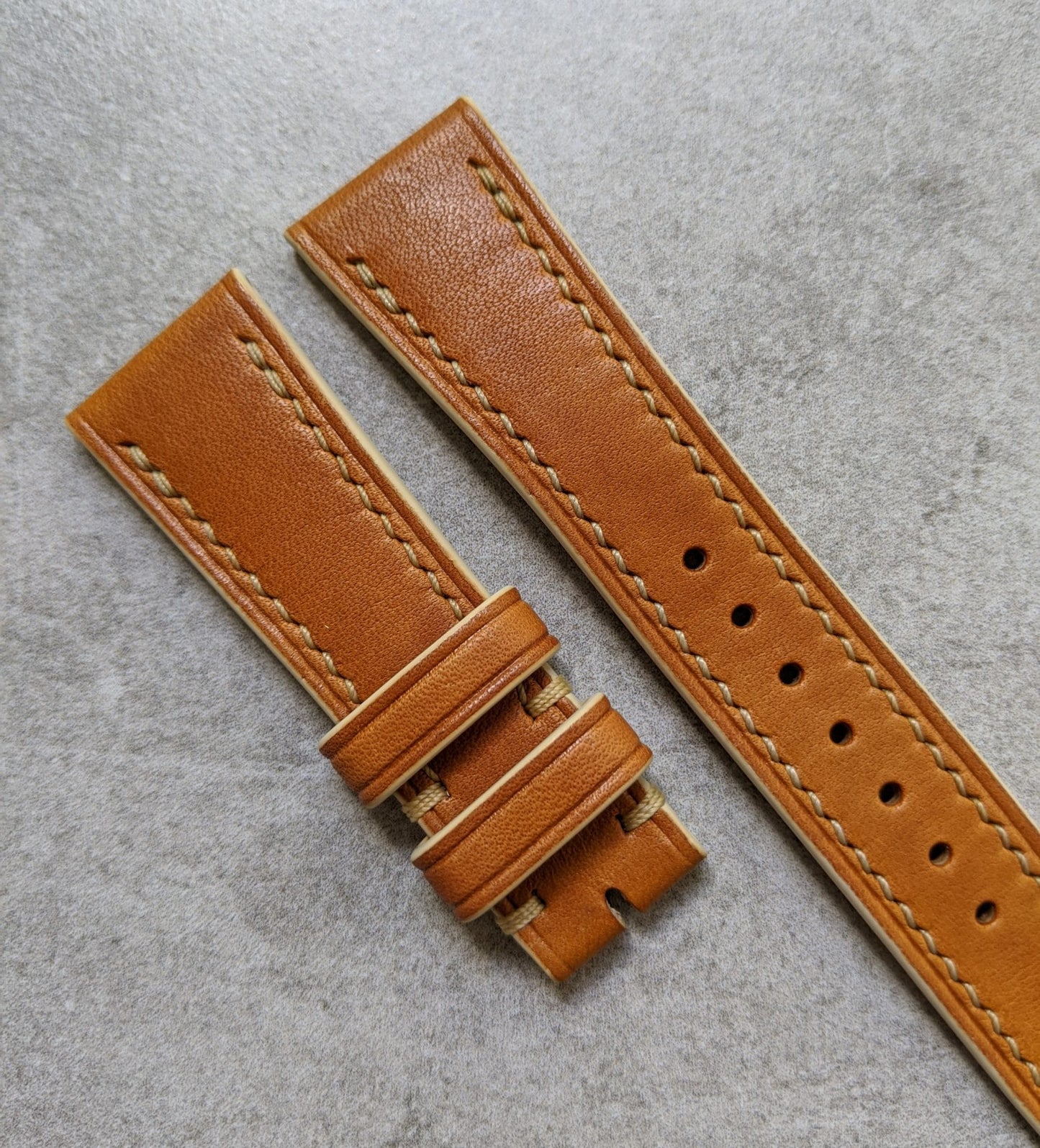 French Calfskin Leather Watch Strap - Tan