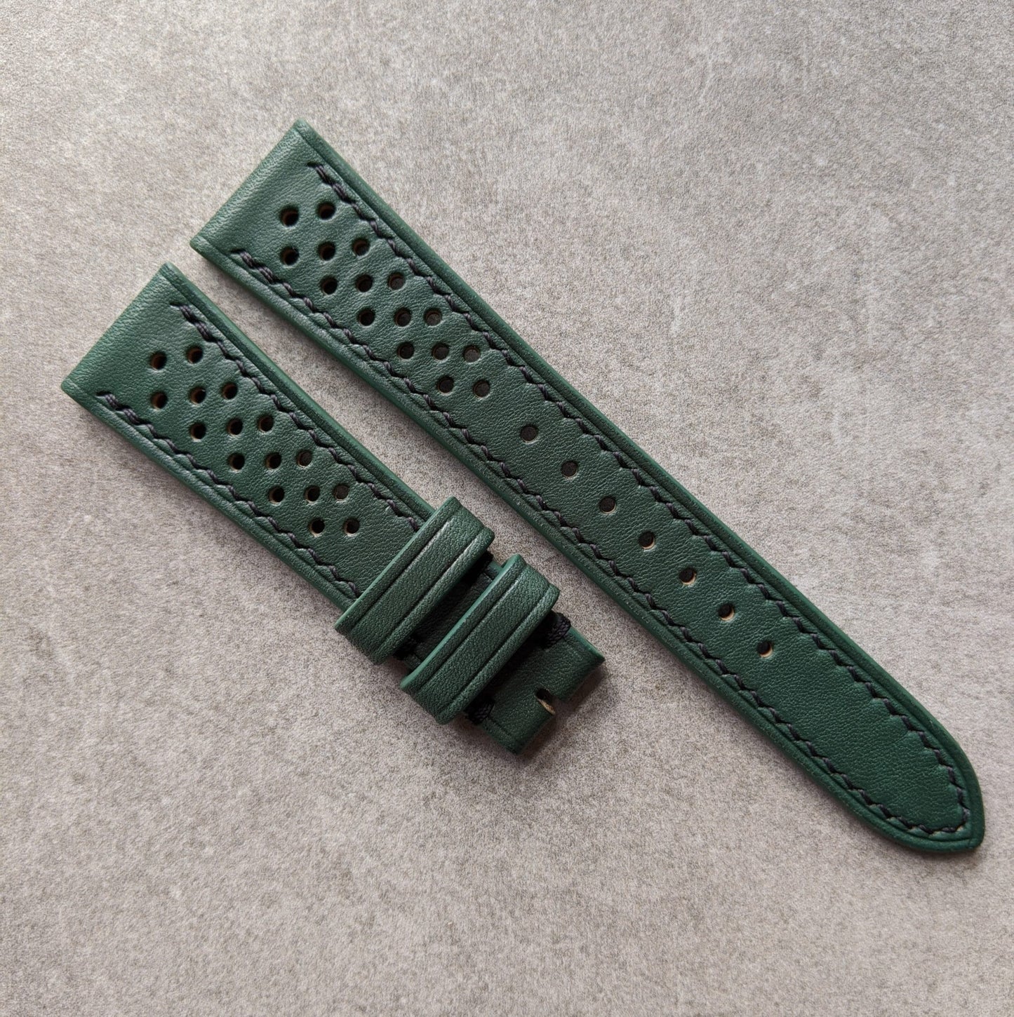 French Calfskin Rally Watch Strap - Forest Green