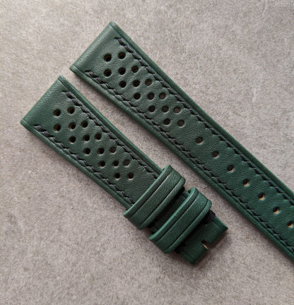 French Calfskin Rally Watch Strap - Forest Green