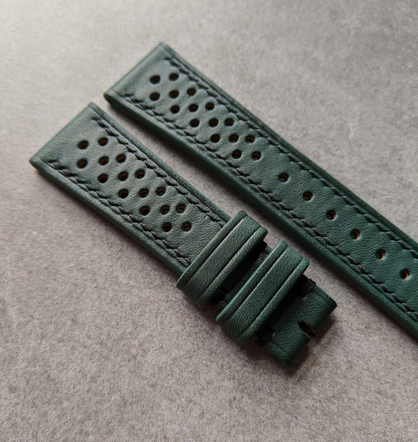 French Calfskin Rally Watch Strap - Forest Green