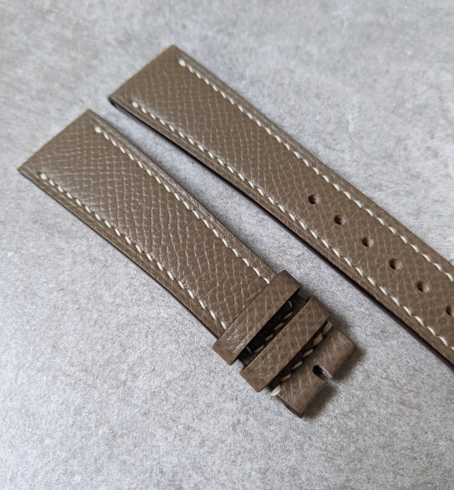 Epsom Calfskin Watch Strap - Taupe