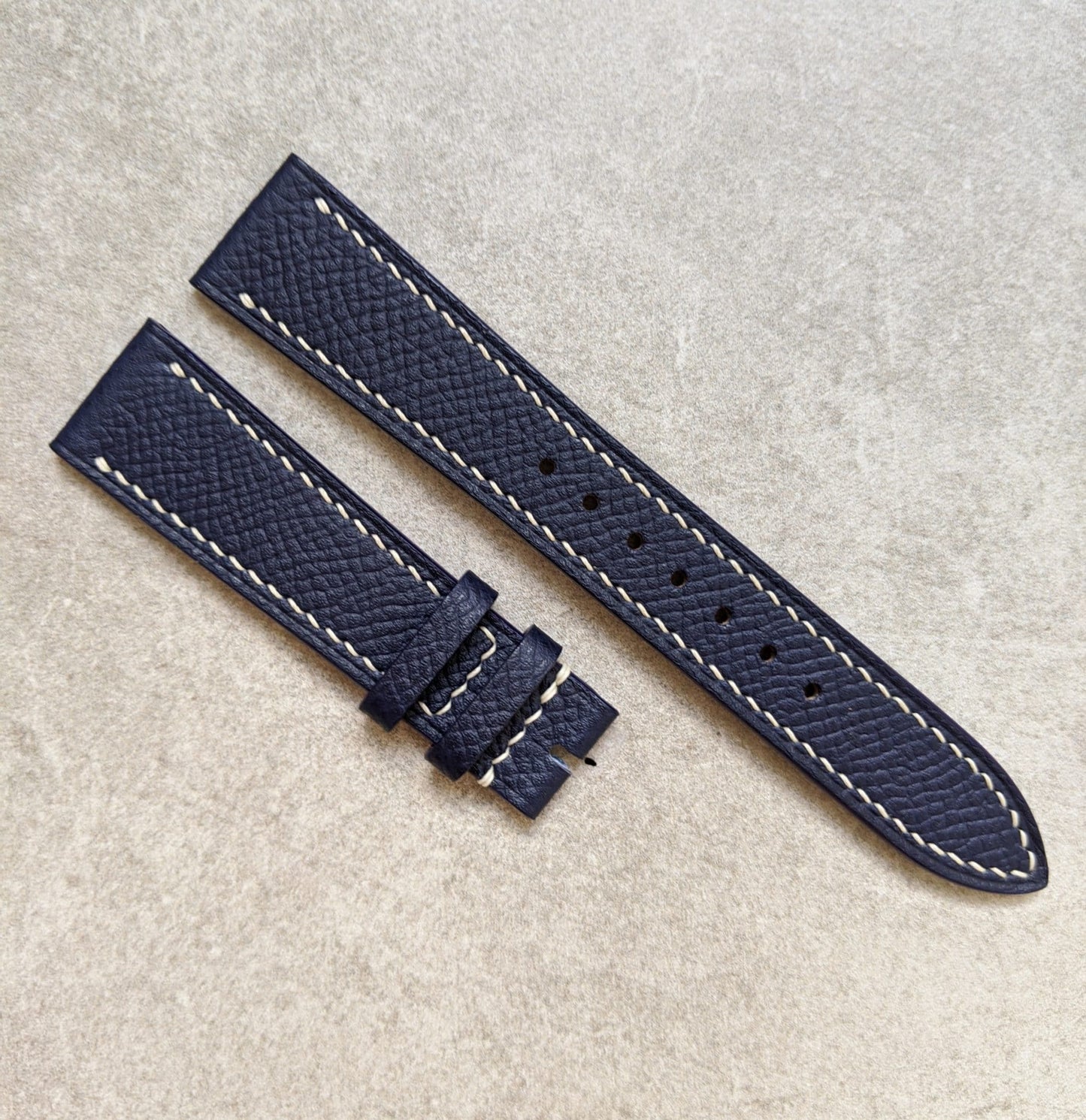 Epsom Calfskin Watch Strap - Navy Blue