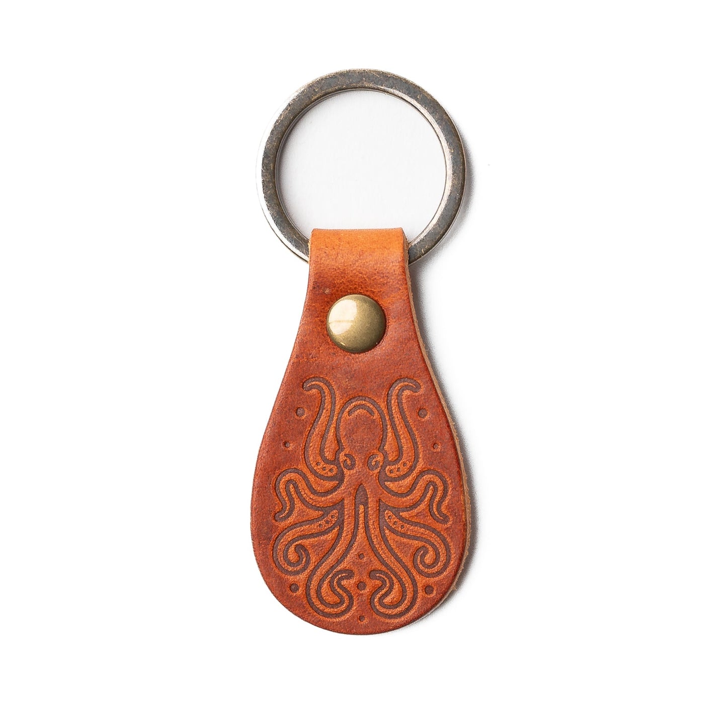 Leather Kraken Keyfob - English Tan