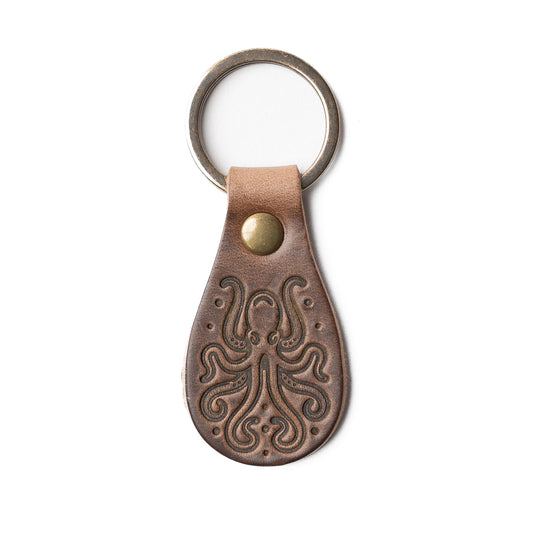 Leather Kraken Keyfob - Natural