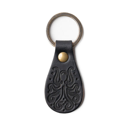 Leather Kraken Keyfob - Black