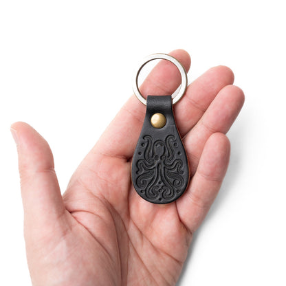 Leather Kraken Keyfob - Black