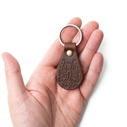 Leather Kraken Keyfob - Heritage Brown