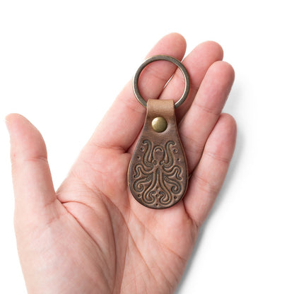 Leather Kraken Keyfob - Natural