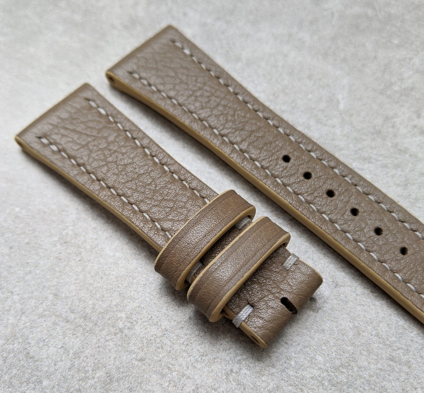 Grained Impala Calfskin Strap - Taupe