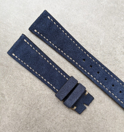 Stitched Suede Strap - Navy Blue