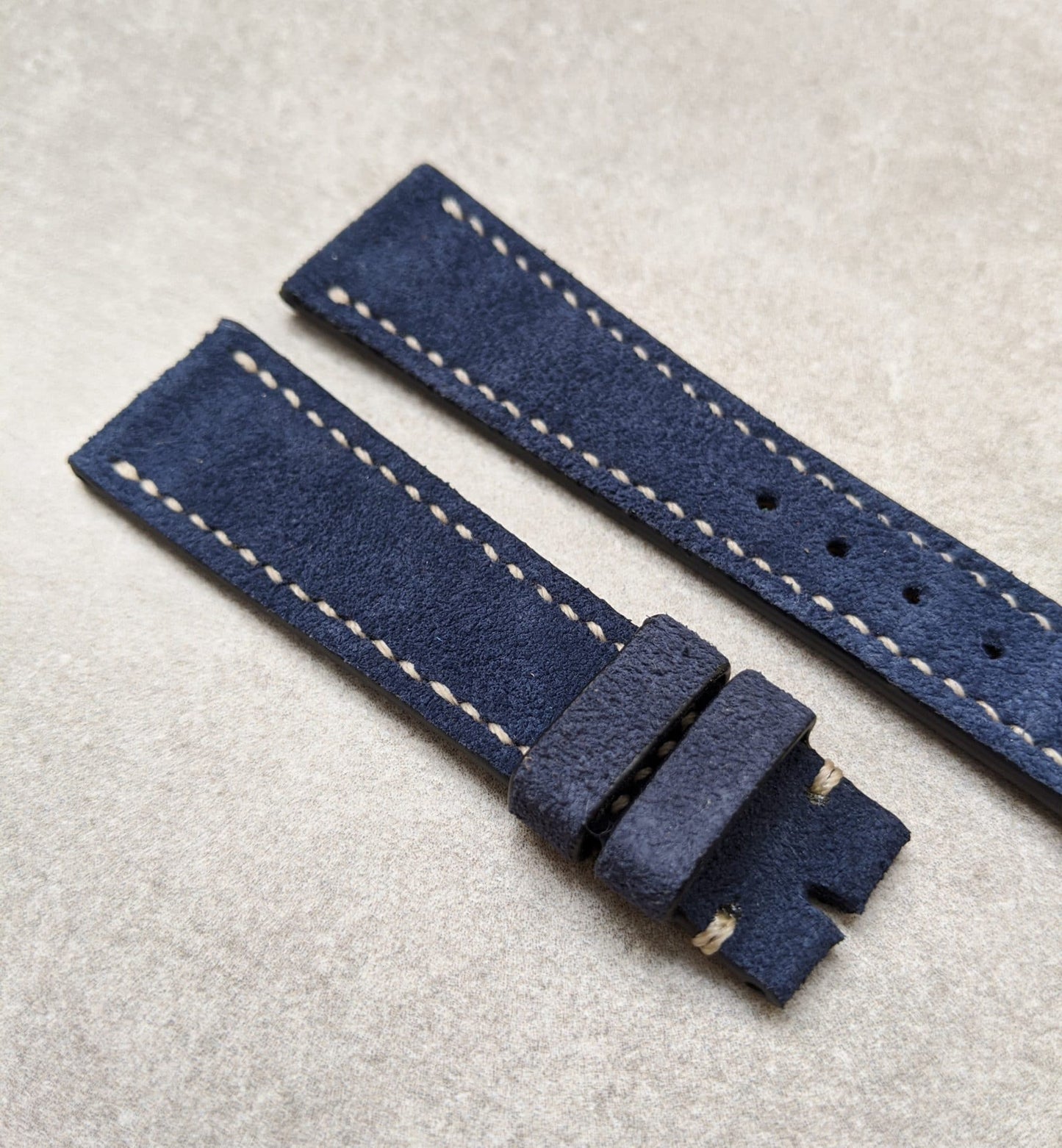 Stitched Suede Strap - Navy Blue