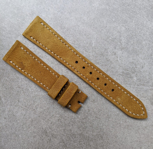 Stitched Suede Strap - Mustard