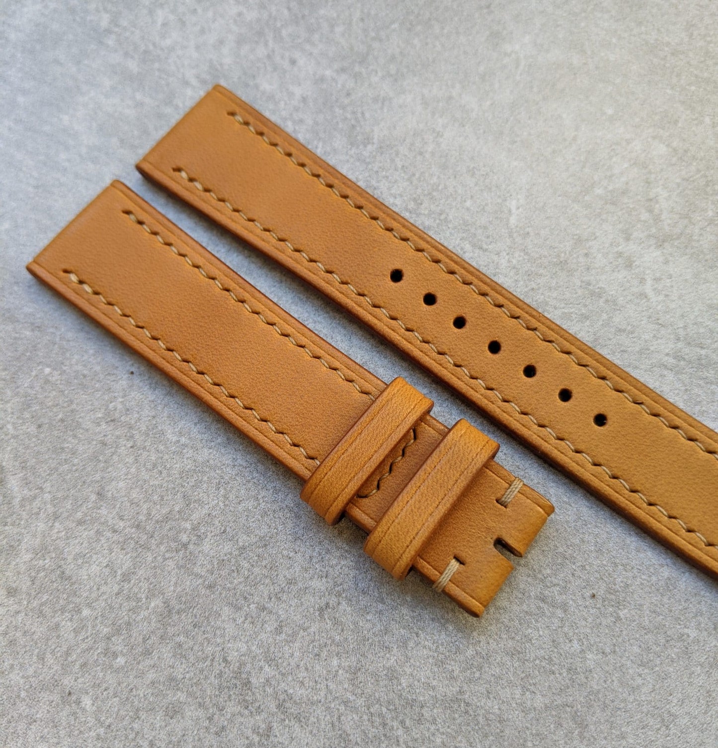 French Calfskin Leather Watch Strap - Honey Tan