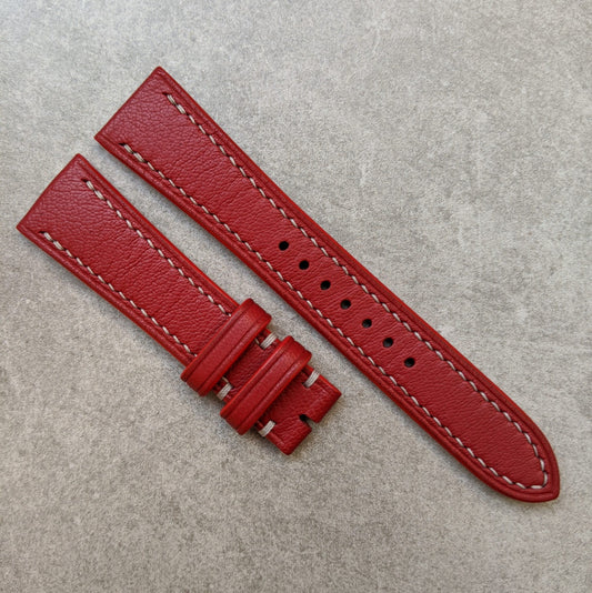 Light Grained Goatskin Strap - Red