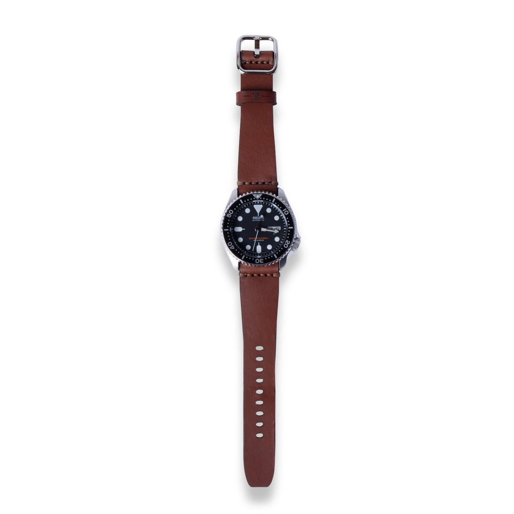 Leather Simple Watch Strap - Medium Brown